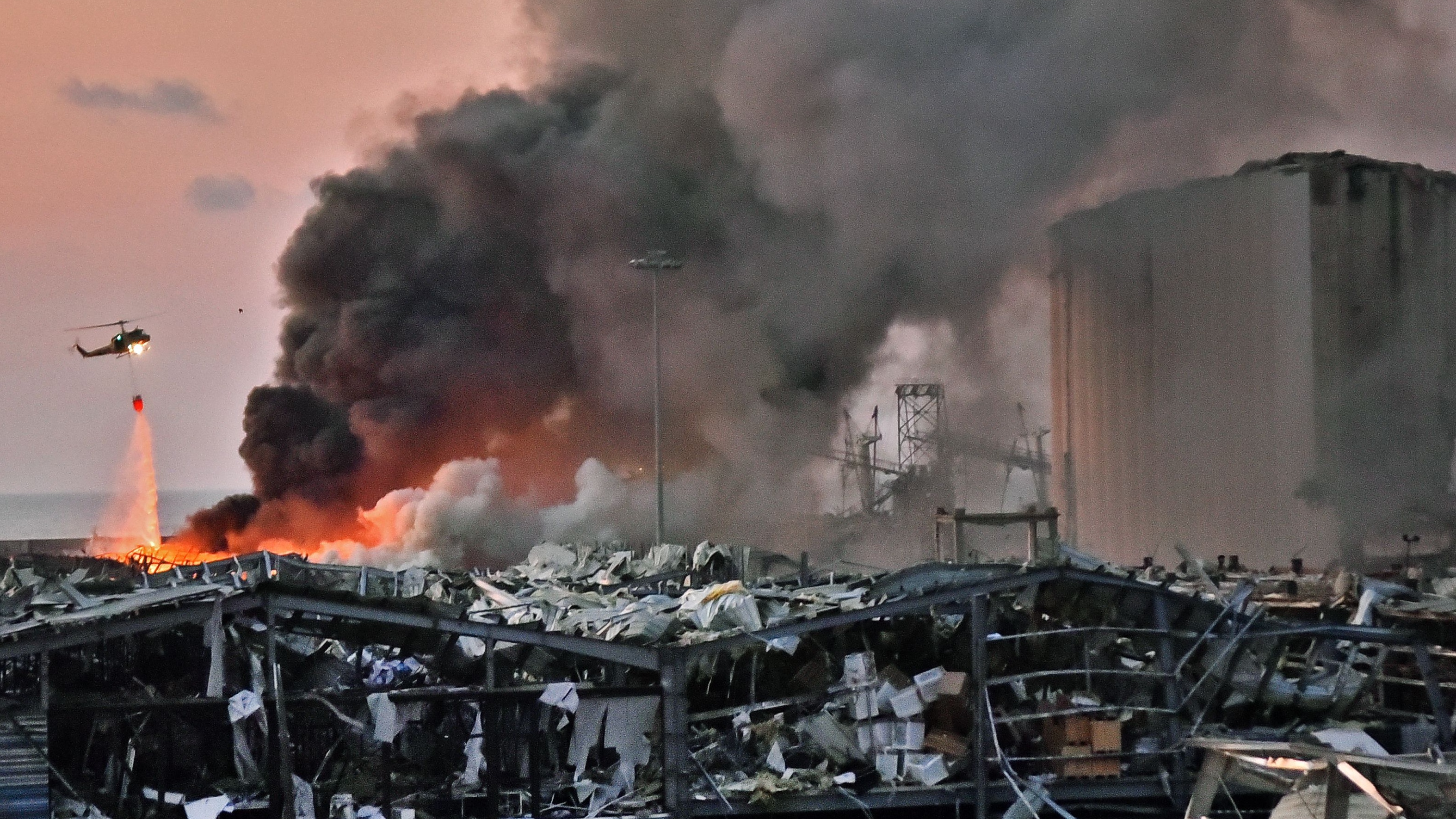 The aftermath of the explosion in the port of Beirut