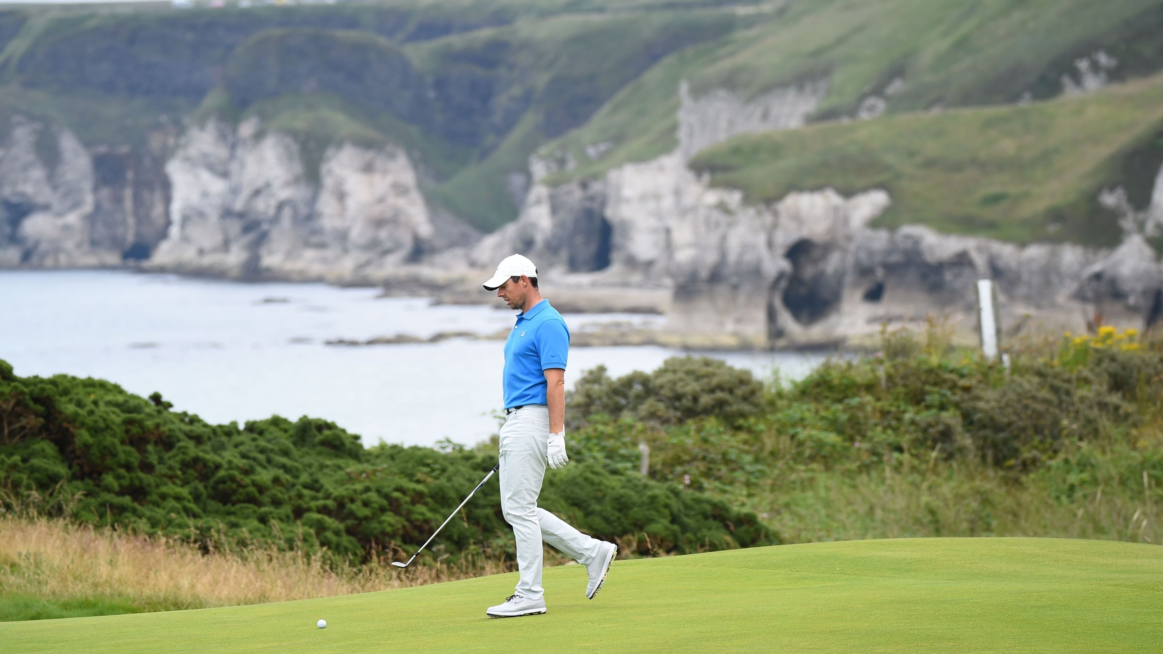 Rory McIlroy practices at Royal Portrush ahead of the 2019 Open