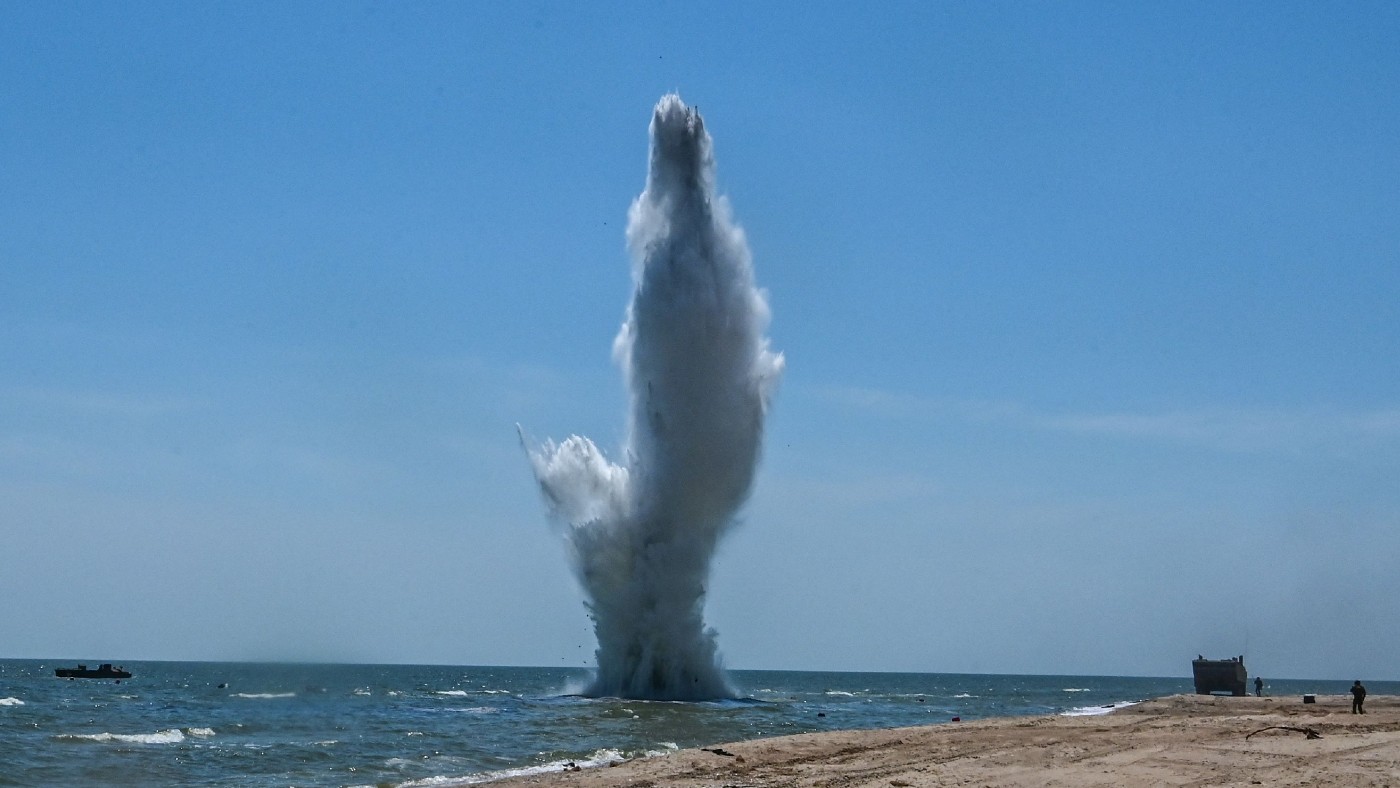 Explosion in the sea