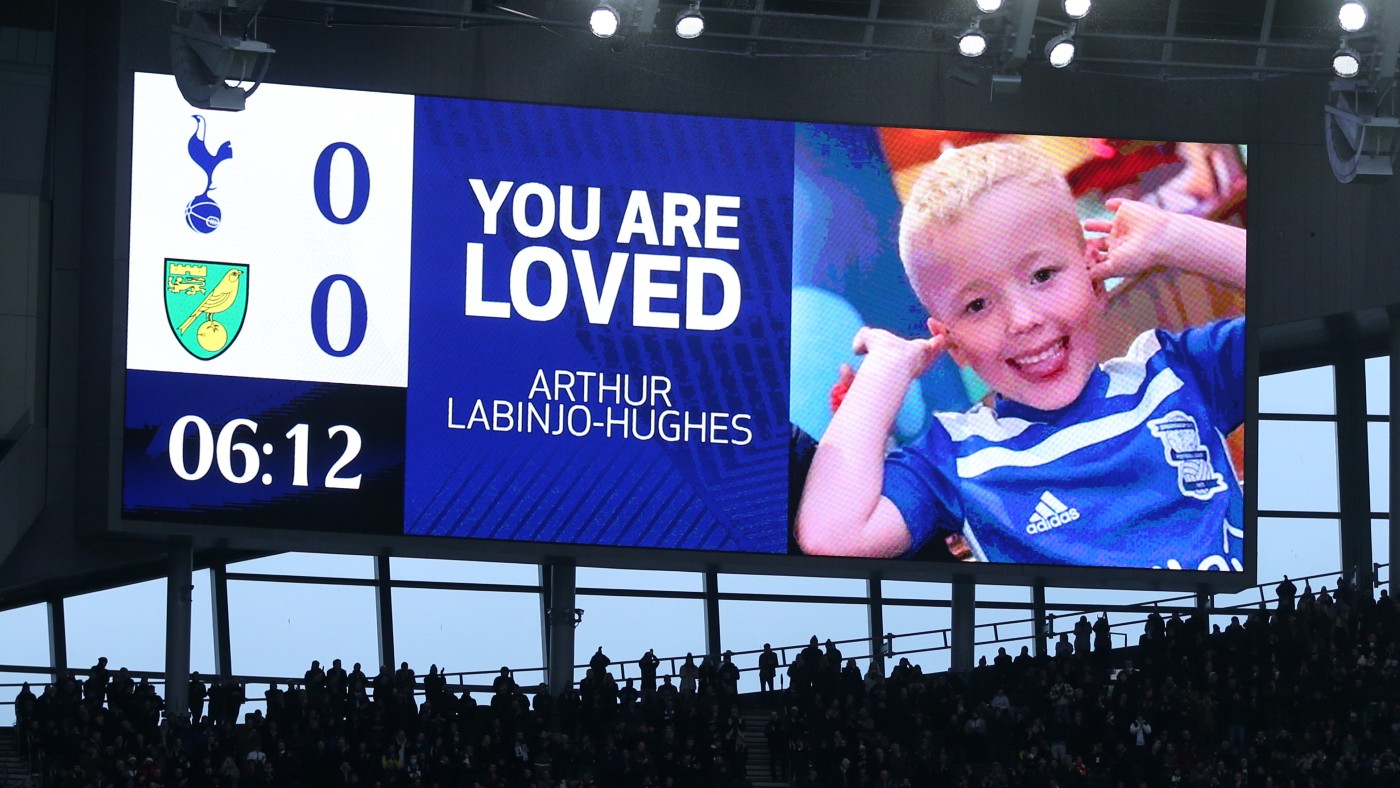Tottenham Hotspur Stadium shares a photo of Arthur 