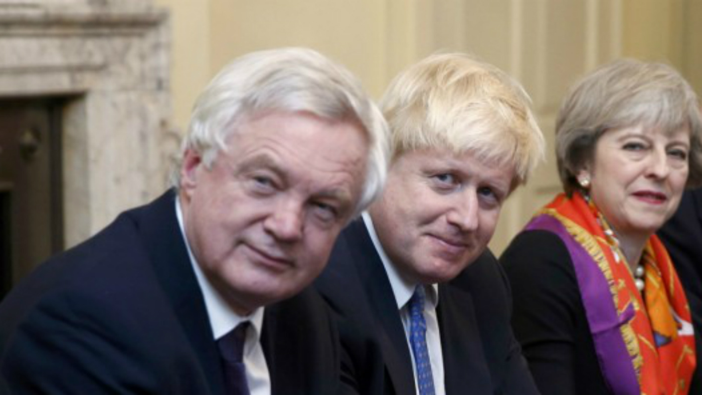 Brexit Secretary David Davis, Foreign Secretary Boris Johnson and Theresa May 