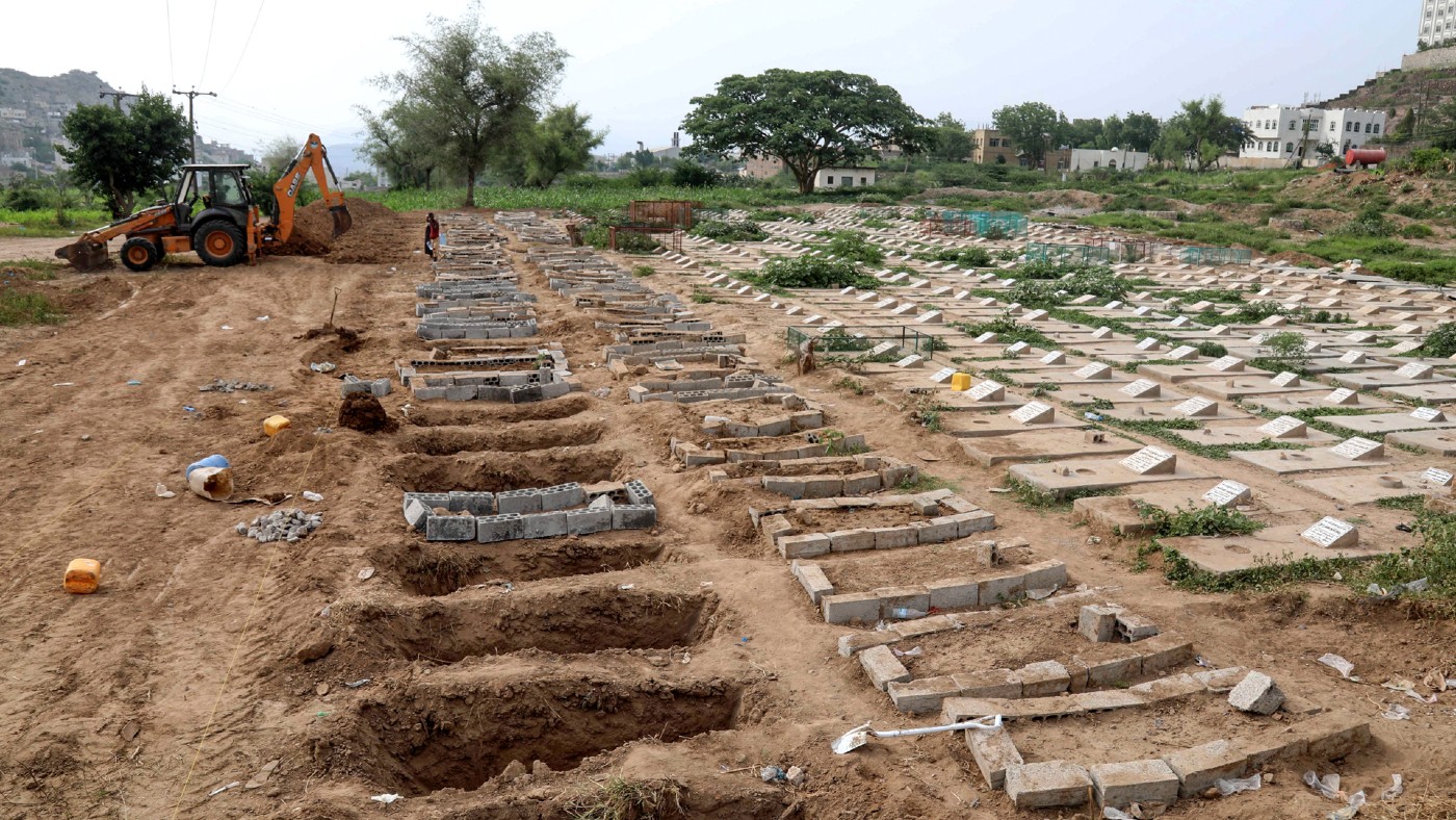 Graves for Covid-19 victims in Yemen