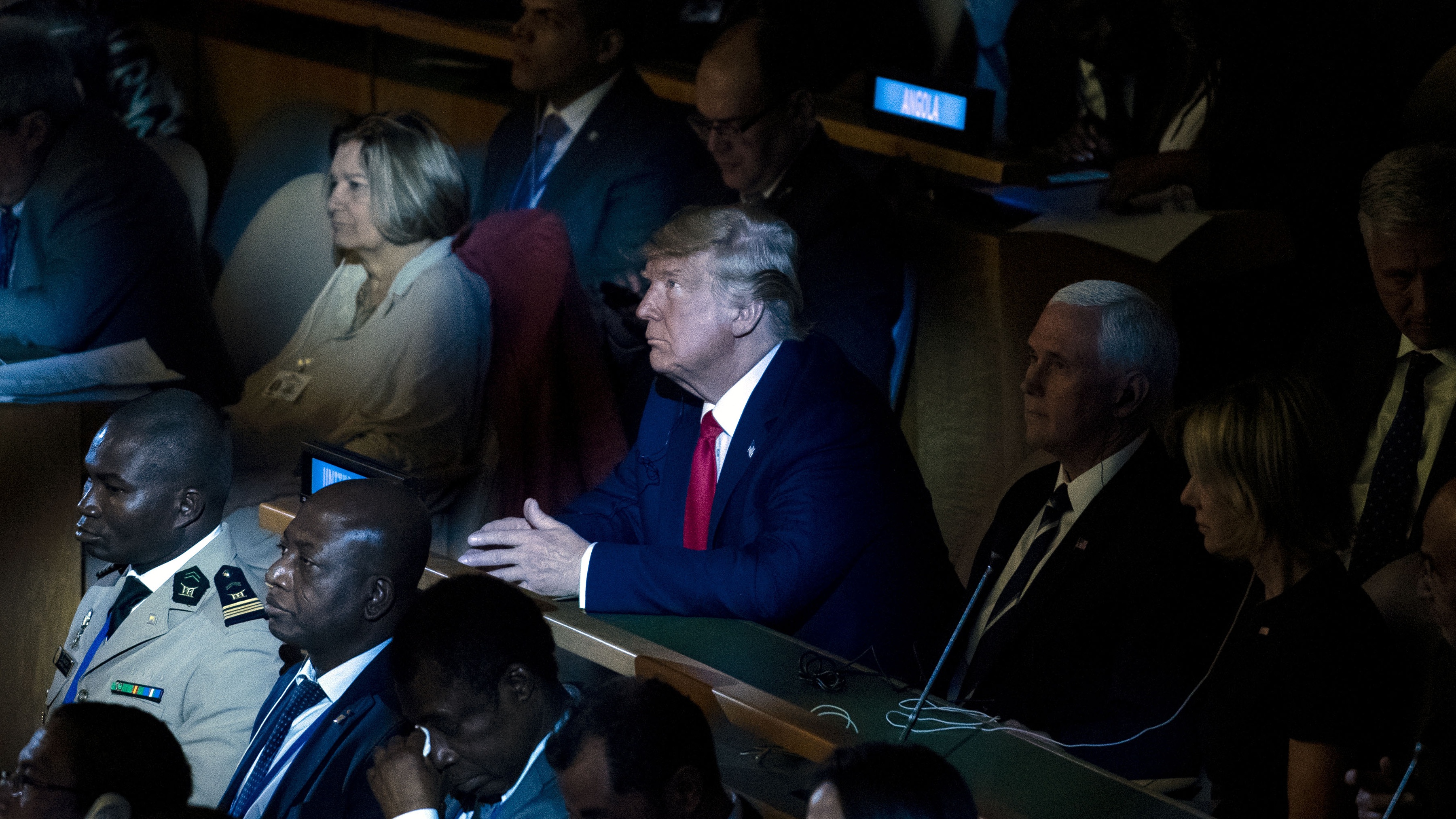 Donald Trump attends the UN Climate Action Summit in New York.