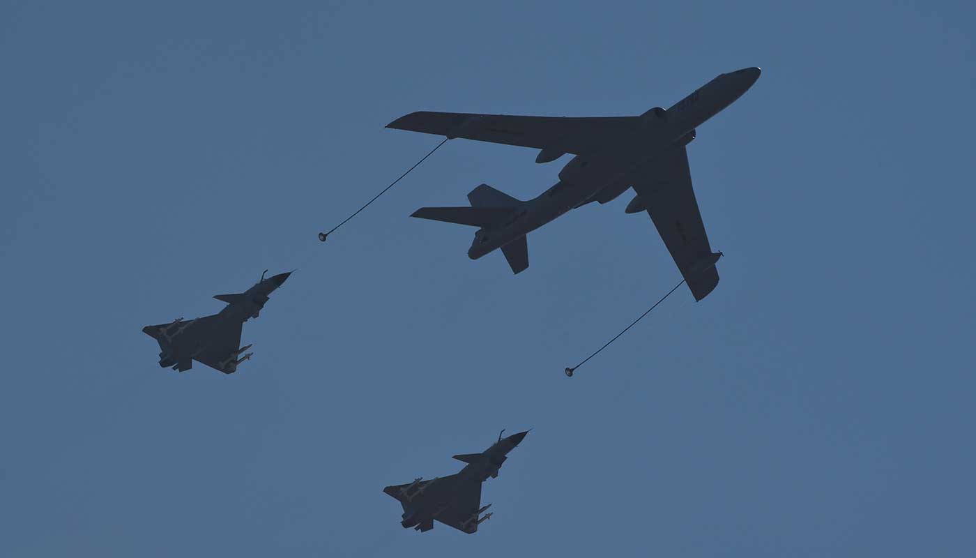 Chinese long-range bombers are training to attack the US, the Pentagon says.