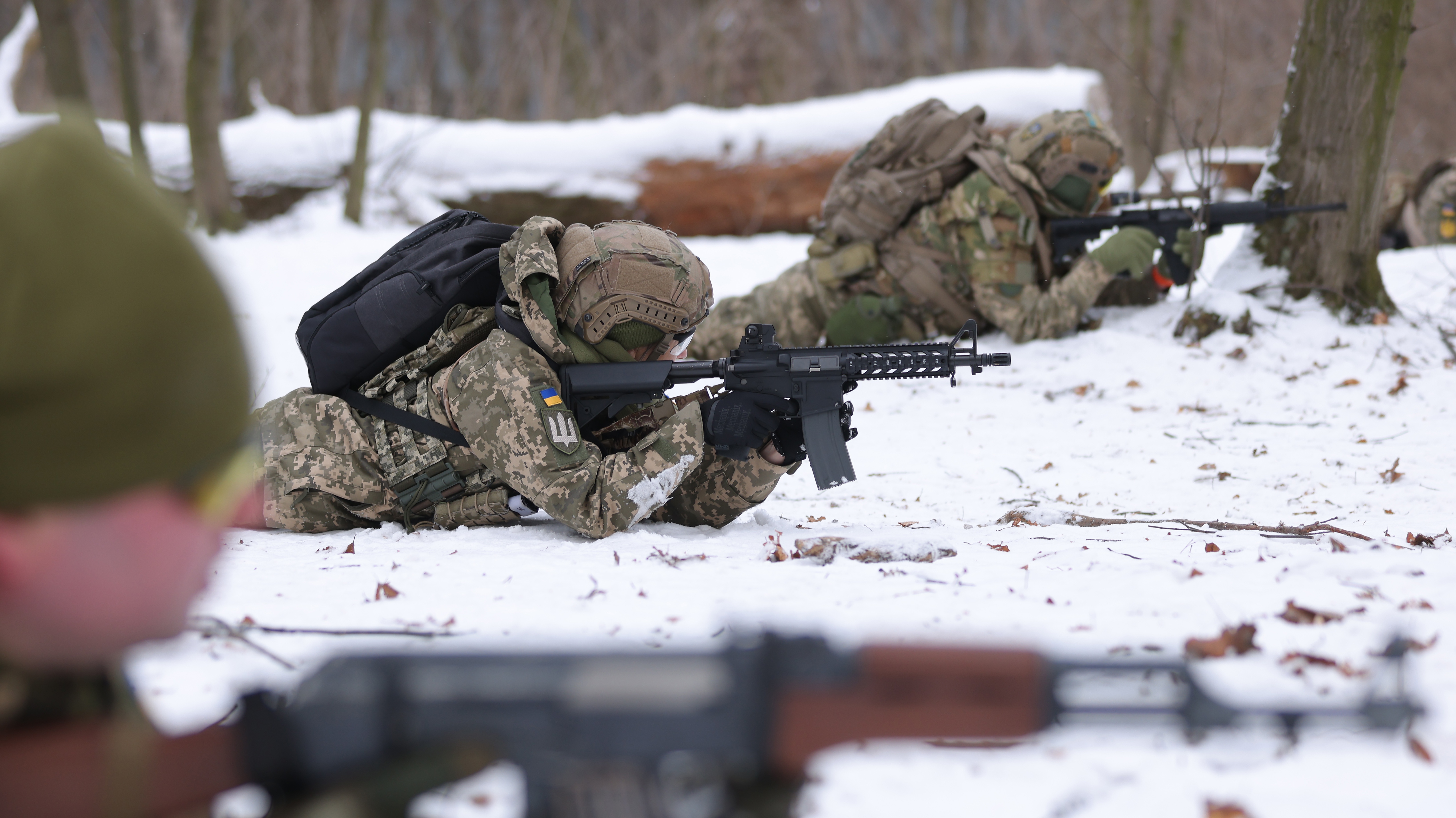 Members of the Kiev Territorial Defence take part in drills