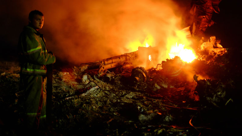 Wreckage of Malaysia Airlines flight MH17 in eastern Ukraine