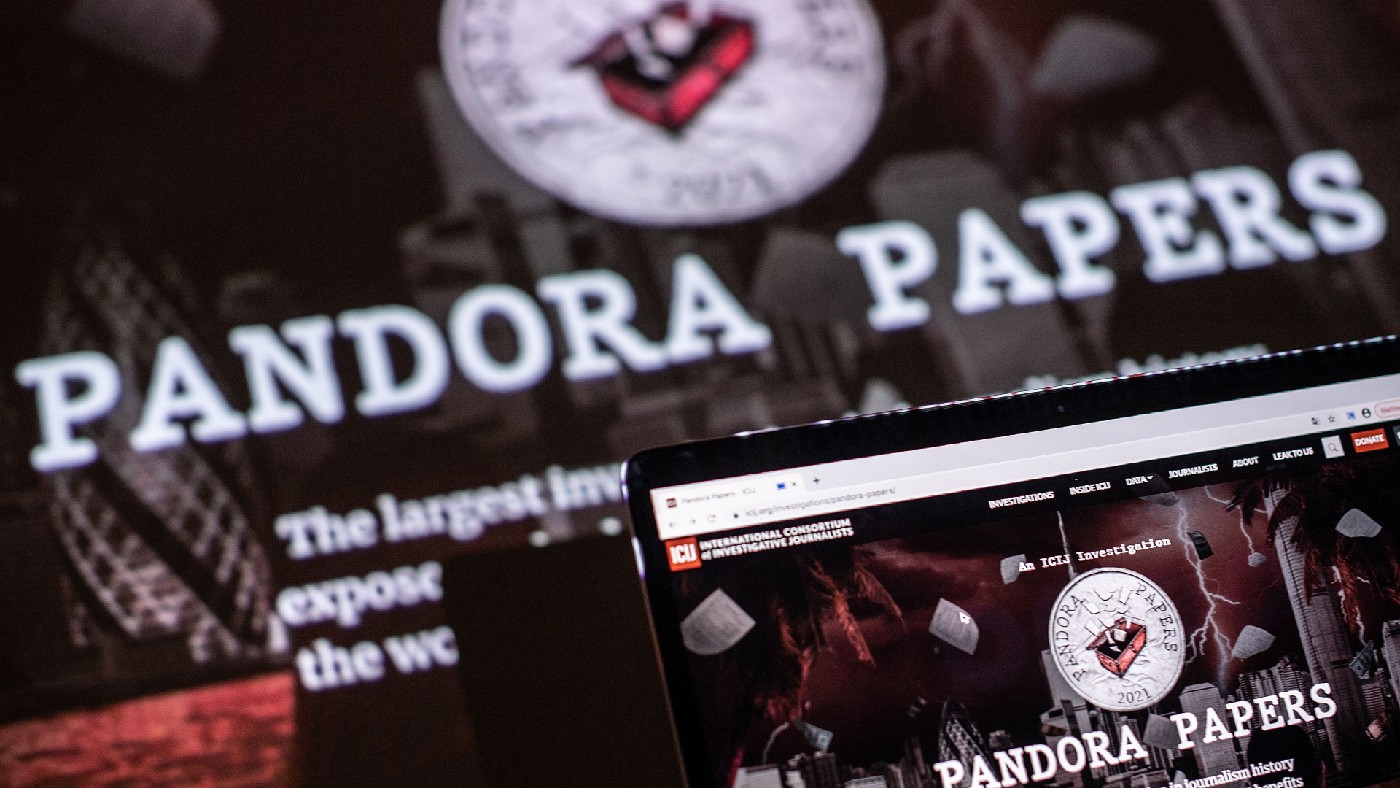 Pandora Papers seen on a screen