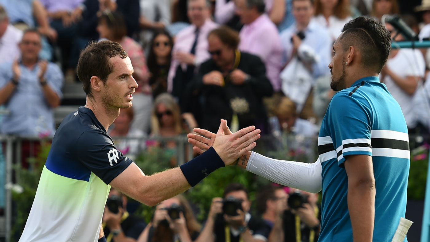 Britain’s Andy Murray lost to Australian Nick Kyrgios at Queen’s in 2018