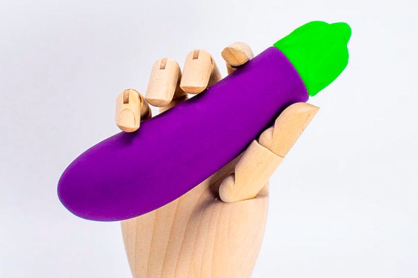 An aubergine-shaped sex toy 