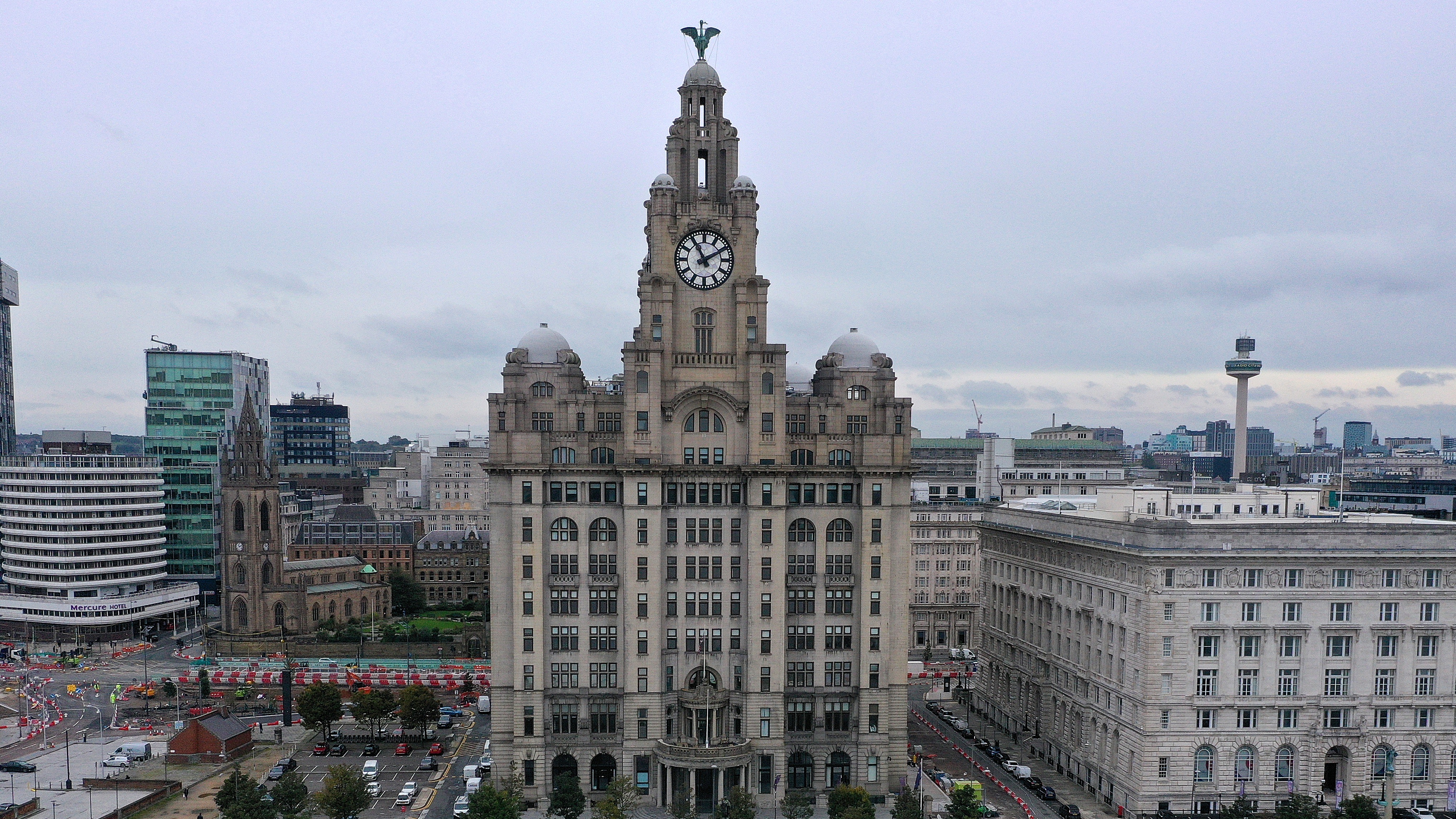 A view of the Royal Liver Building in Liverpool
