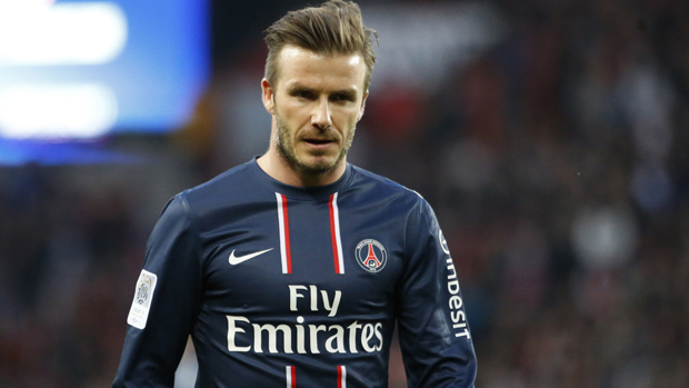 Paris Saint-Germain&#039;s English midfielder David Beckham is pictured on the pitch during the French L1 football match Paris Saint-Germain vs Nancy, on March 9, 2013 at the Parc-des-Princes stad