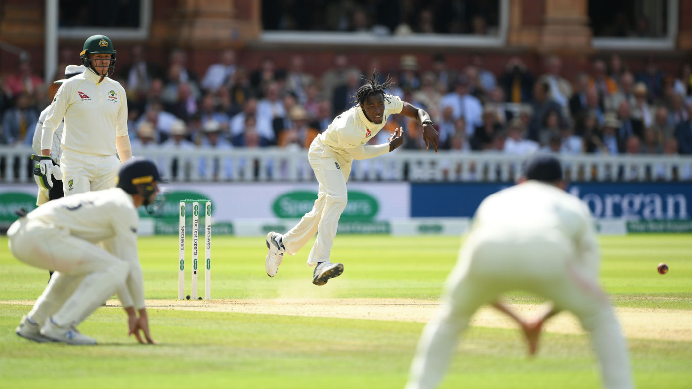 England’s Jofra Archer bowls during his Test debut against Australia at Lord’s 