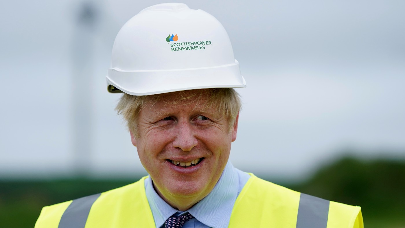 Boris Johnson visits the Scottish Power Carland Cross Windfarm