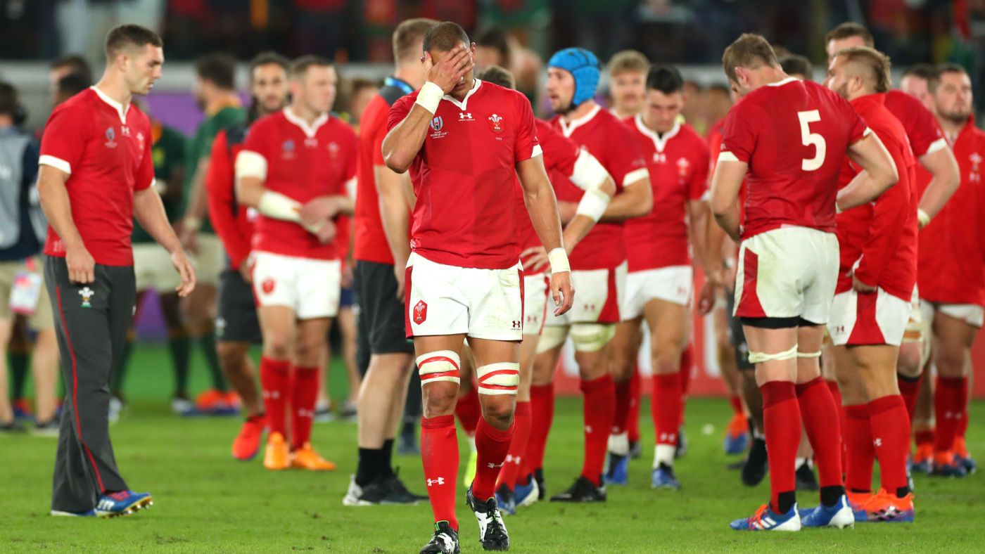 Wales player Aaron Shingler reacts after the semi-final defeat against South Africa
