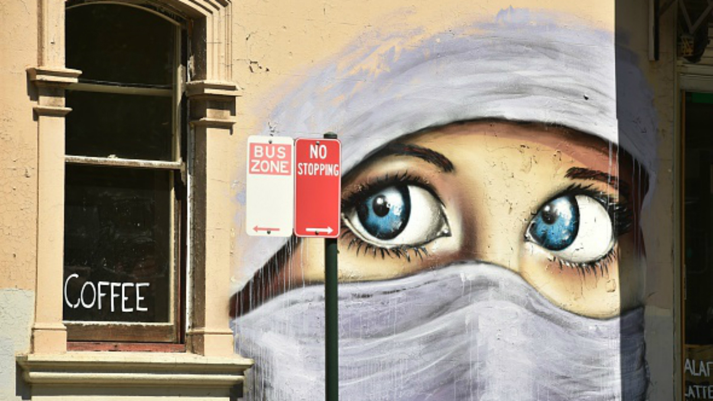 Muslim woman mural Sydney 
