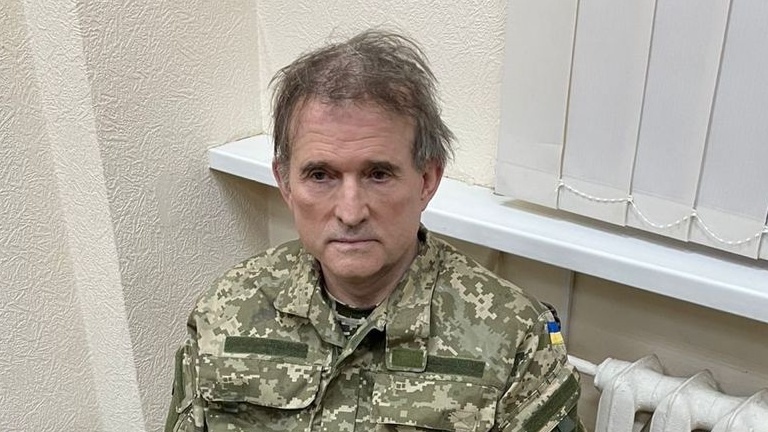 Viktor Medvedchuk after his arrest by the Security Service of Ukraine