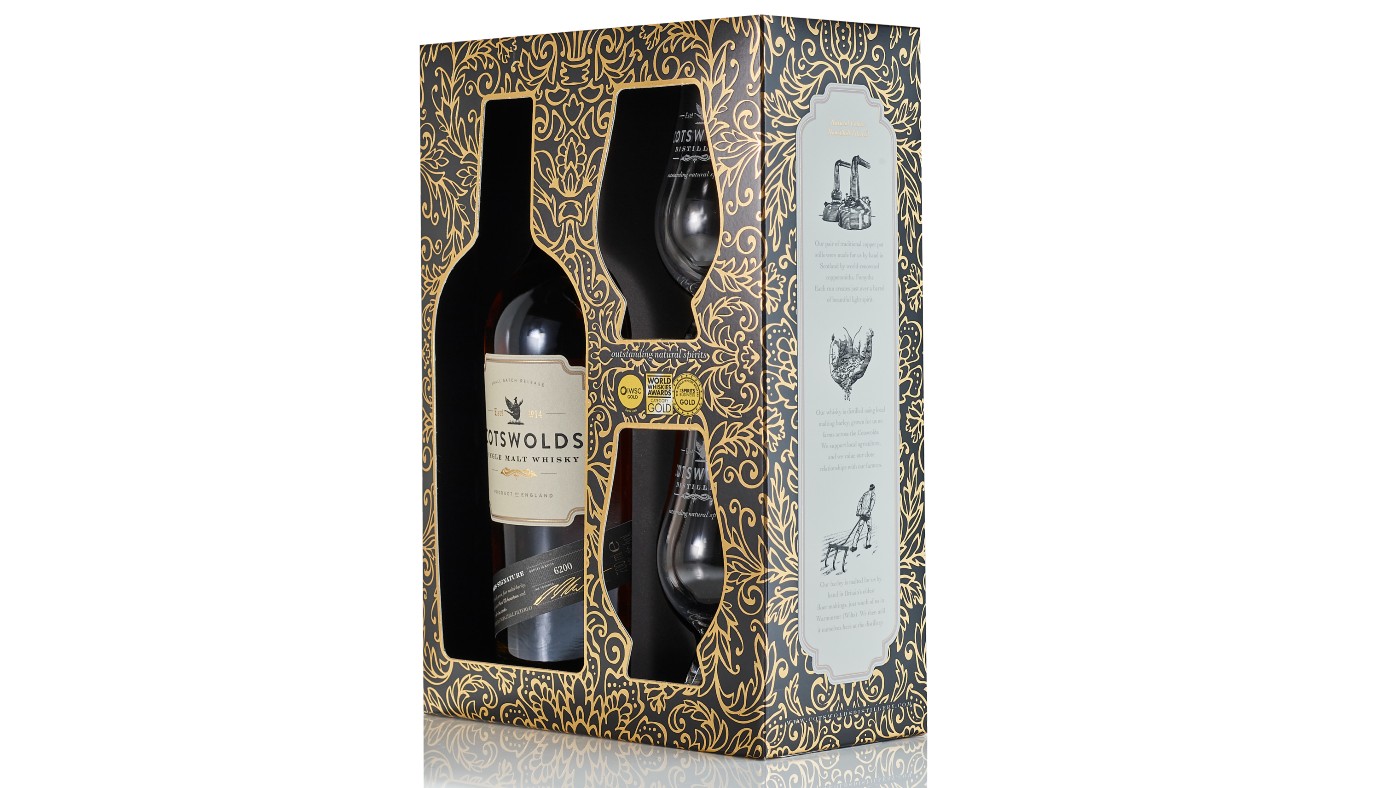Cotswolds Signature Single Malt Whisky and Glencairn Glass Gift Set