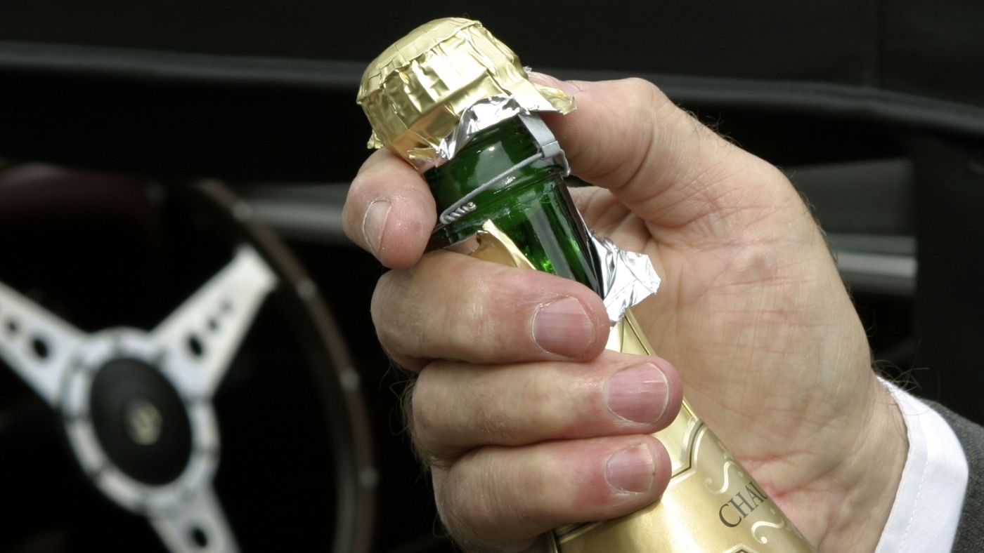 Champagne bottle opening