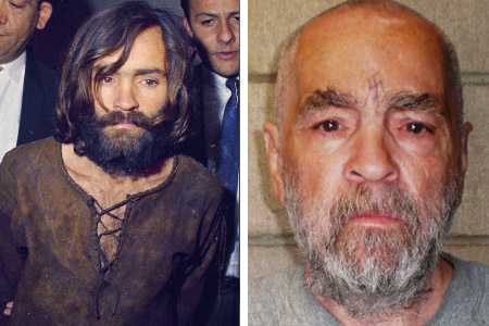 Charles Manson, convicted murderer, in 1971 and in 2009