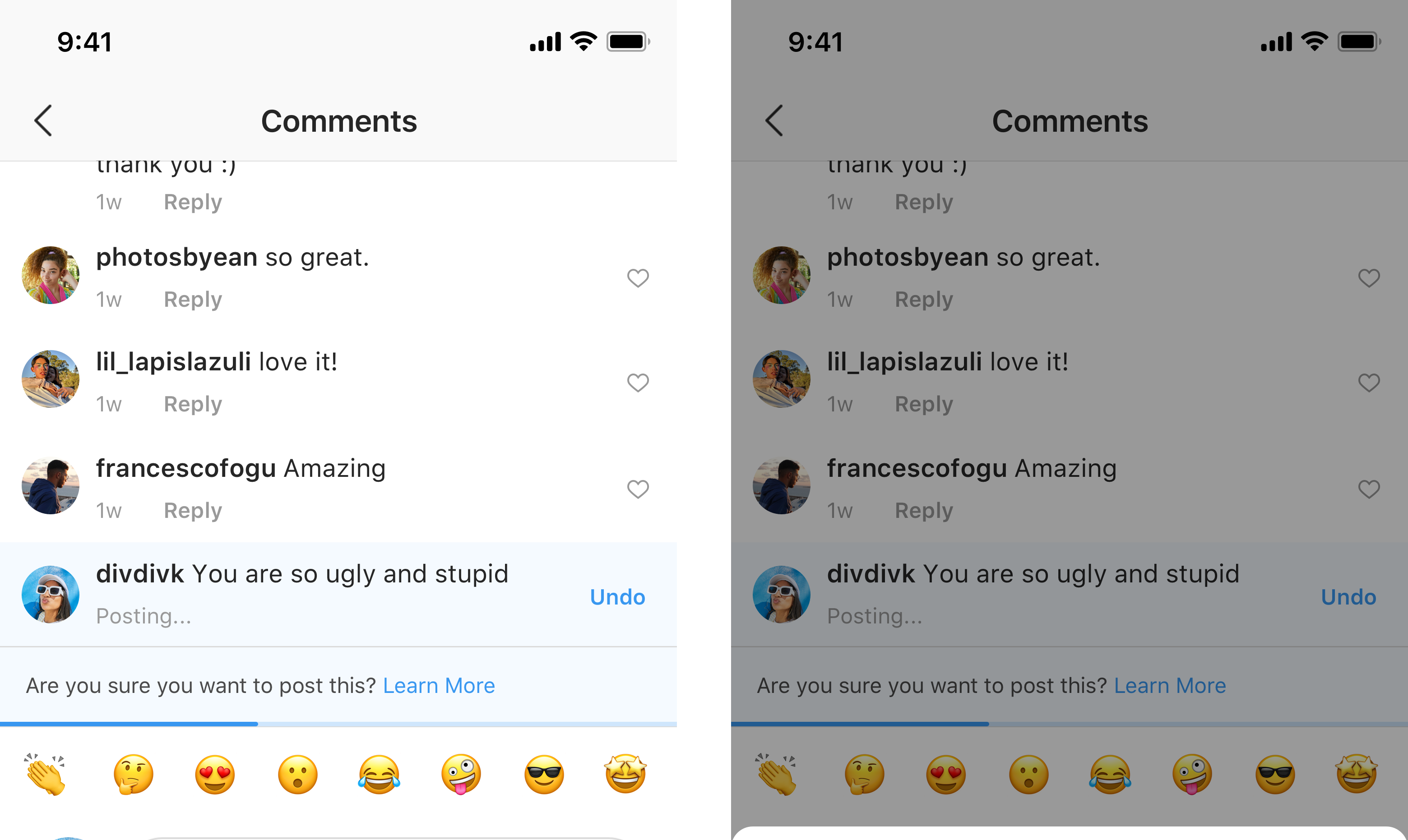 Instagram cyber bullying