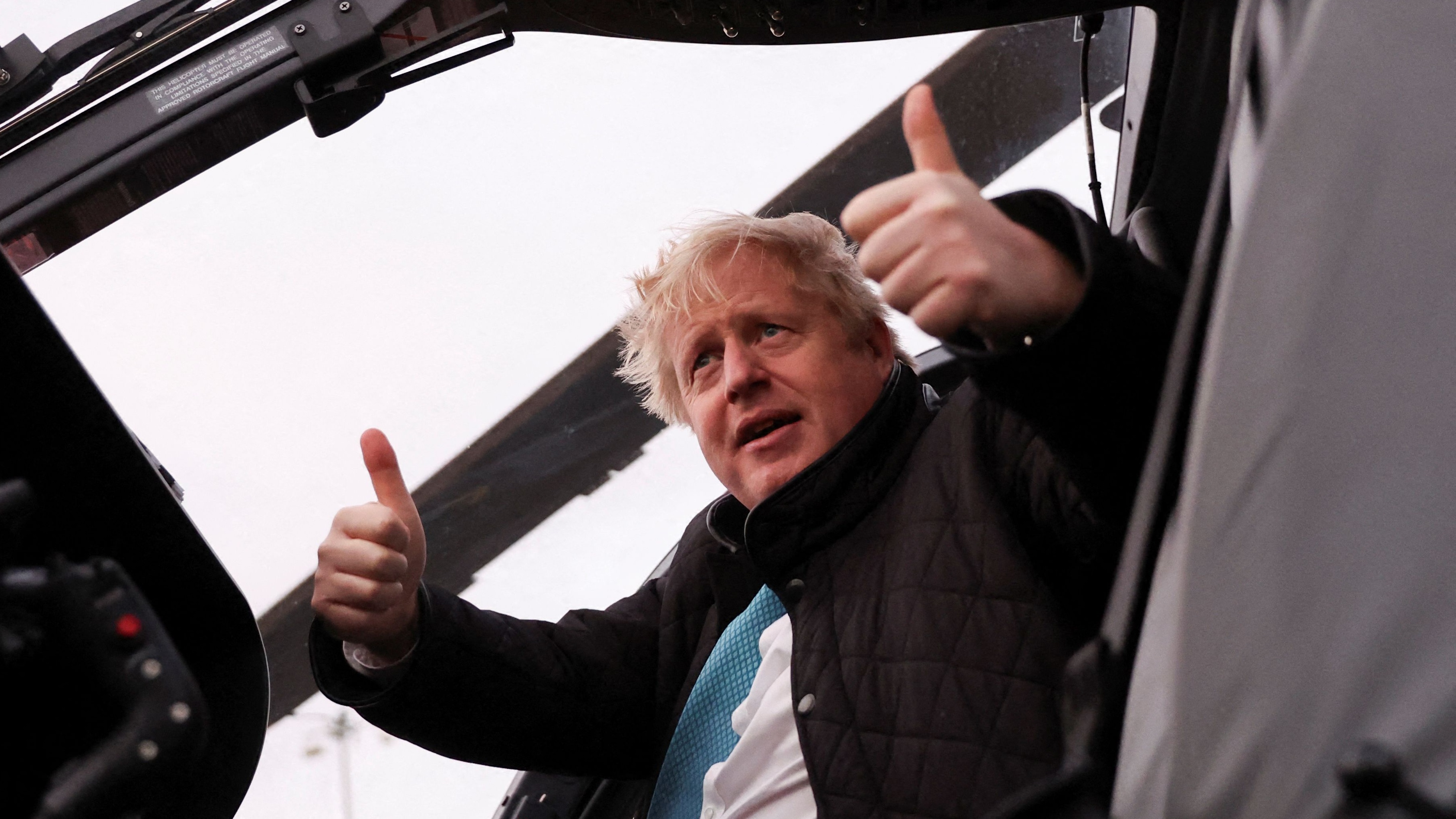 Boris Johnson during a visit to RAF Valley in Wales