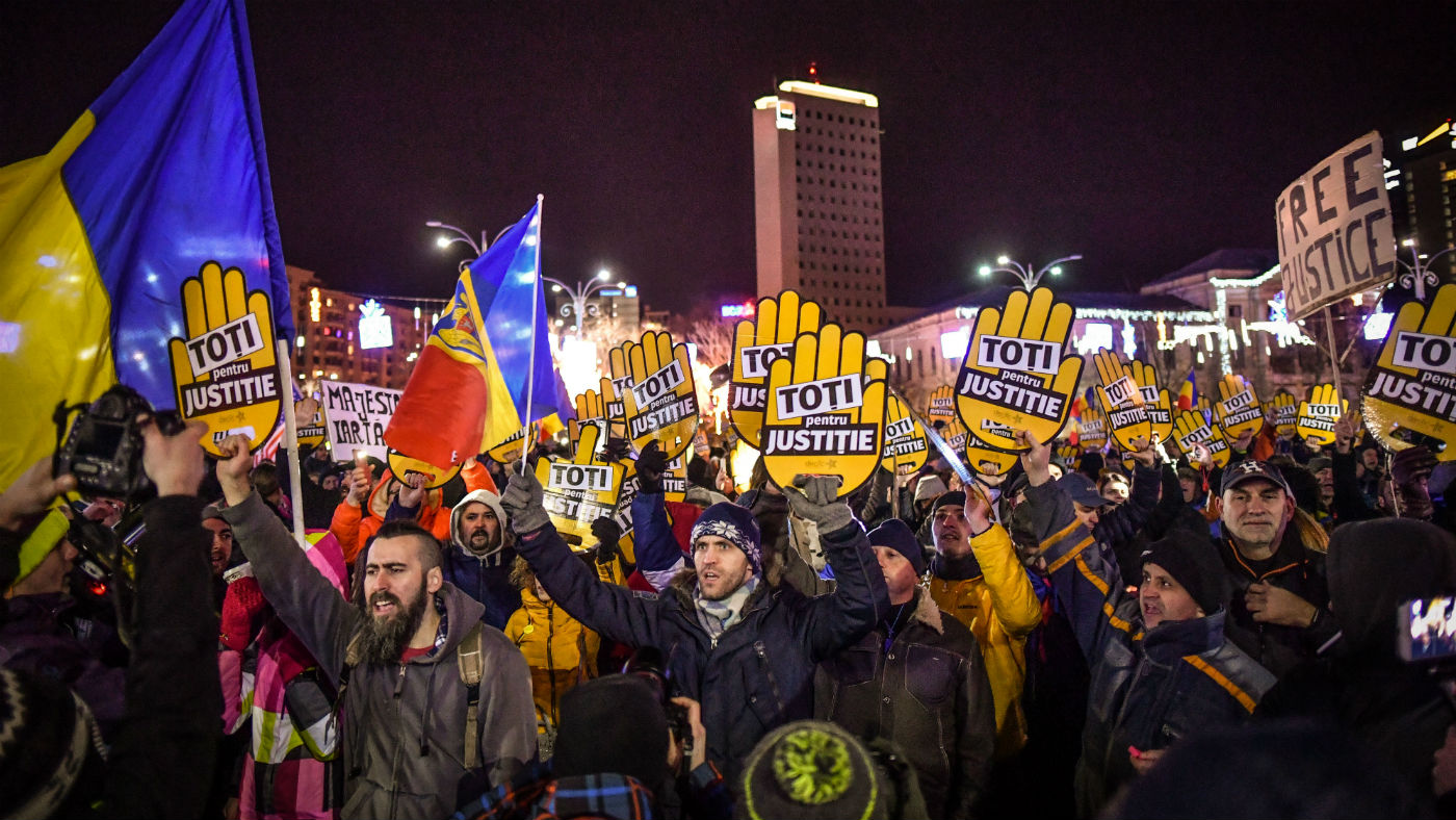 Street protests have broken out across Romania 