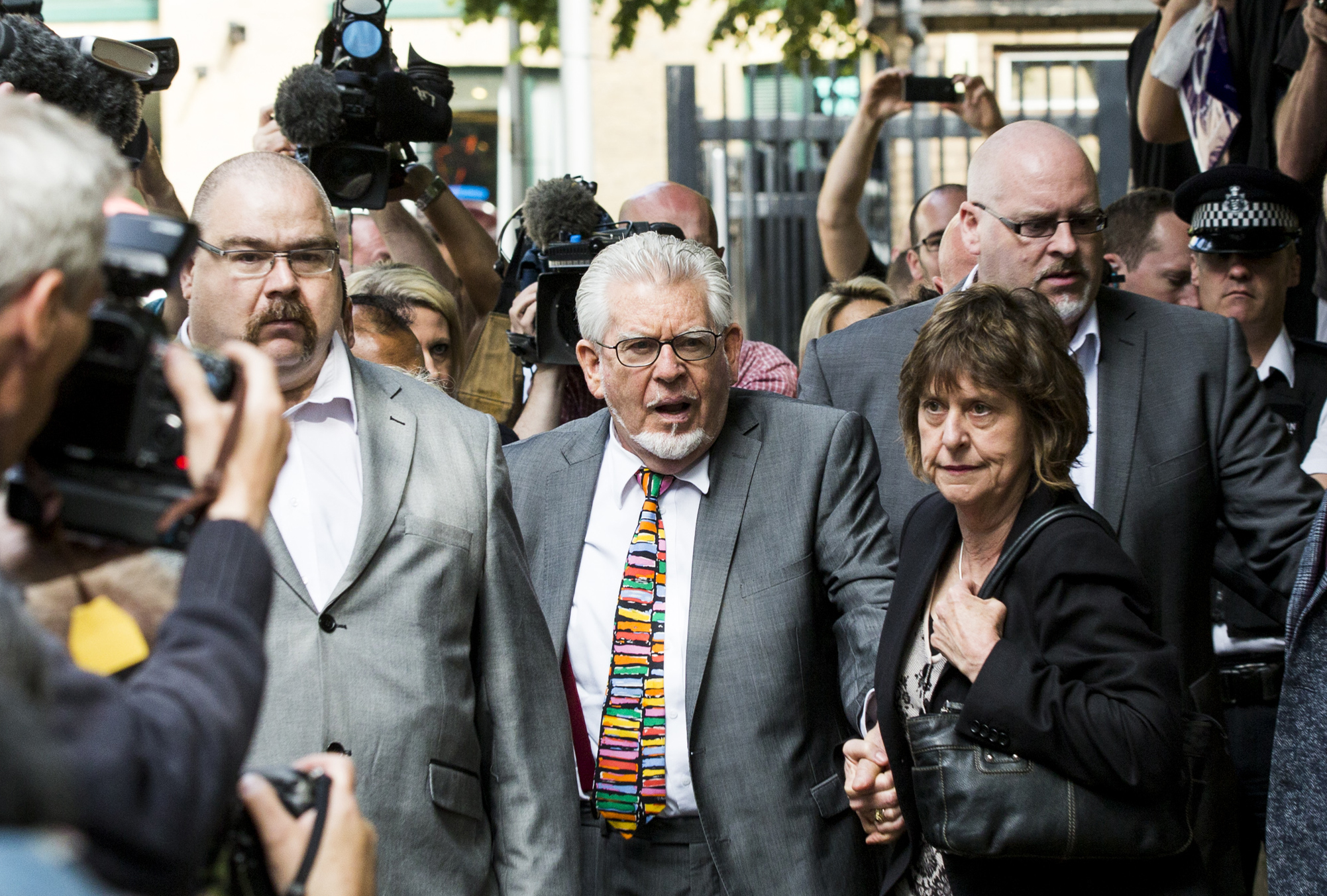 Rolf Harris arrives at Southwark Crown Court