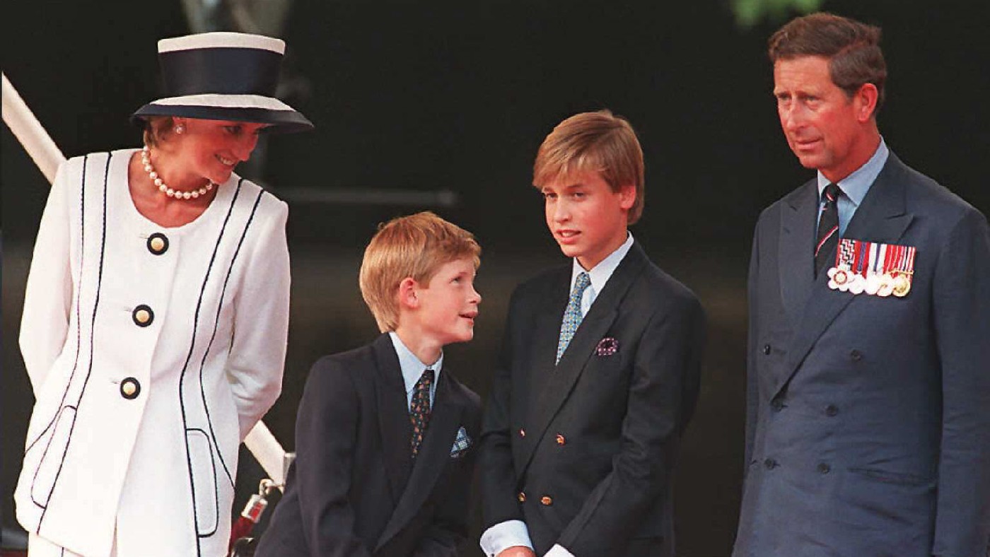 William, Harry, Diana and Charles in 1995