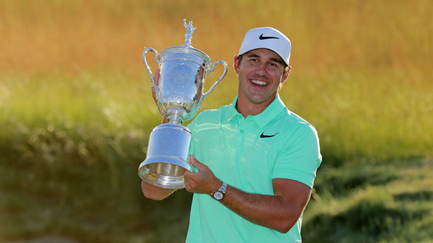 Brooks Koepka with the US Open trophy