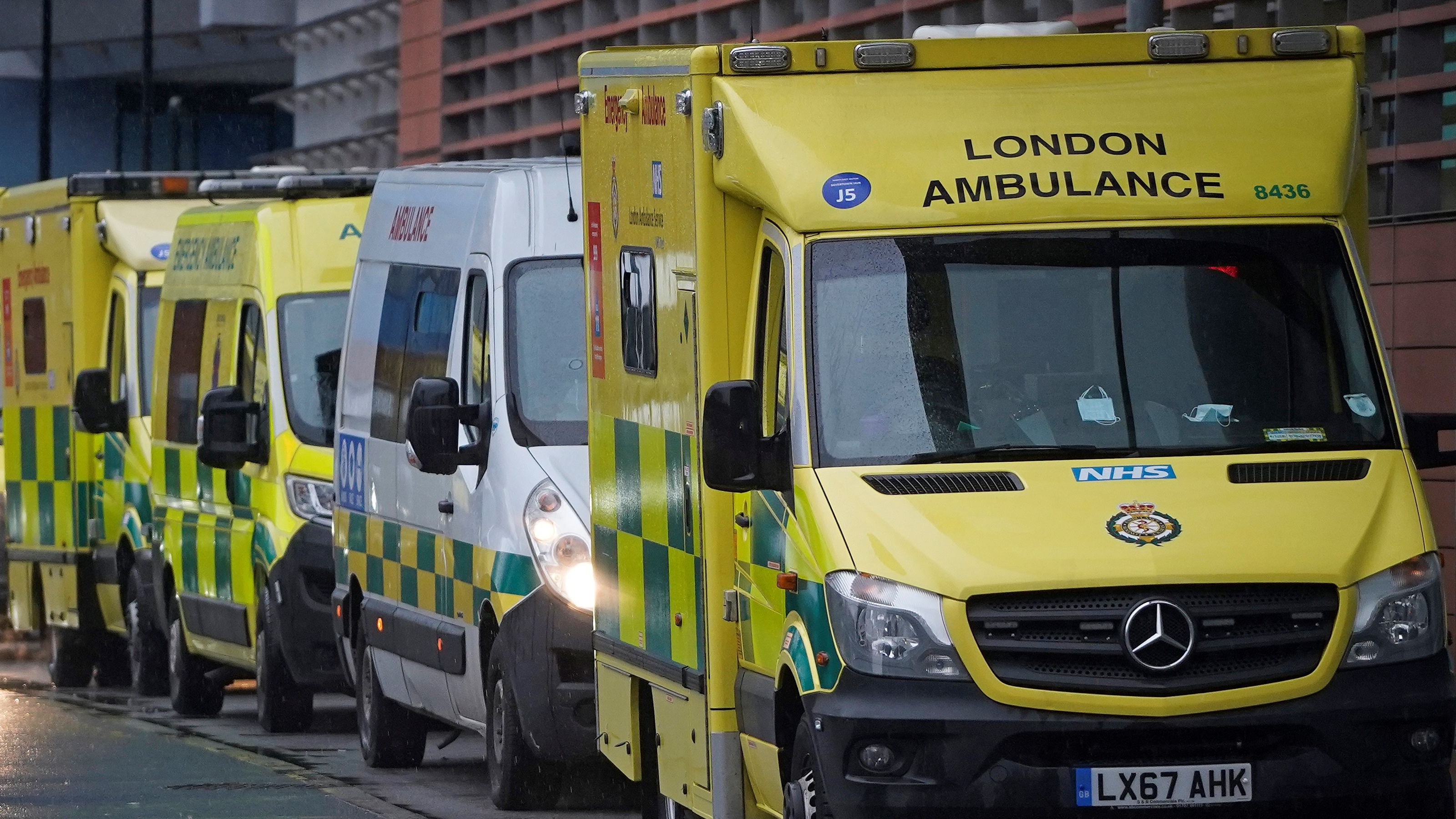 Ambulances outside a hospital during third national lockdown