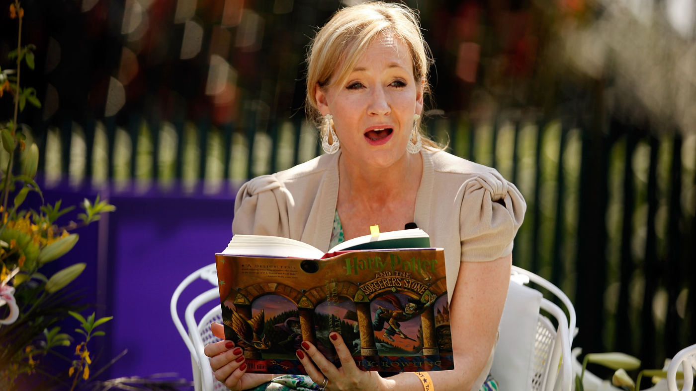 J.K. Rowling reading from Harry Potter