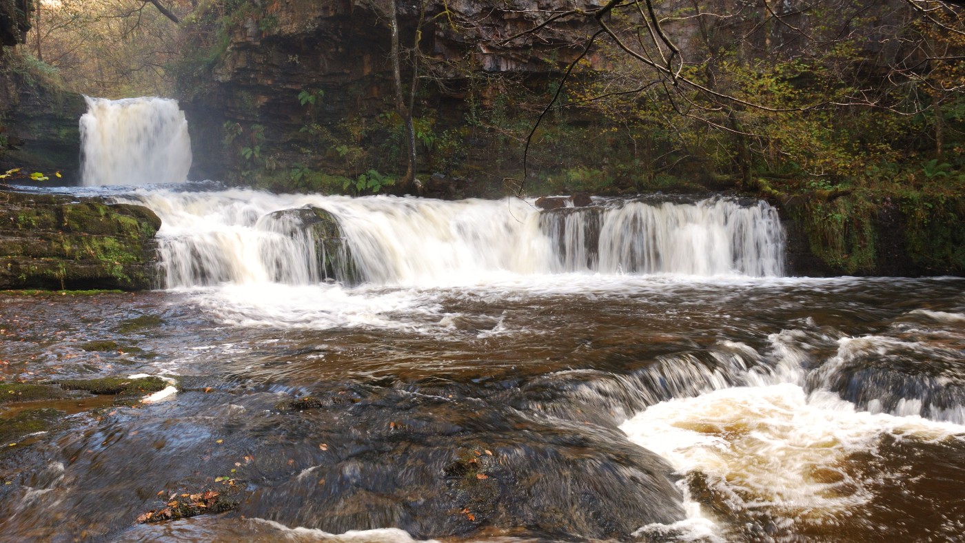 Lower Ddwli Falls, River Neath, Brecon Beacons National Park, Wales  