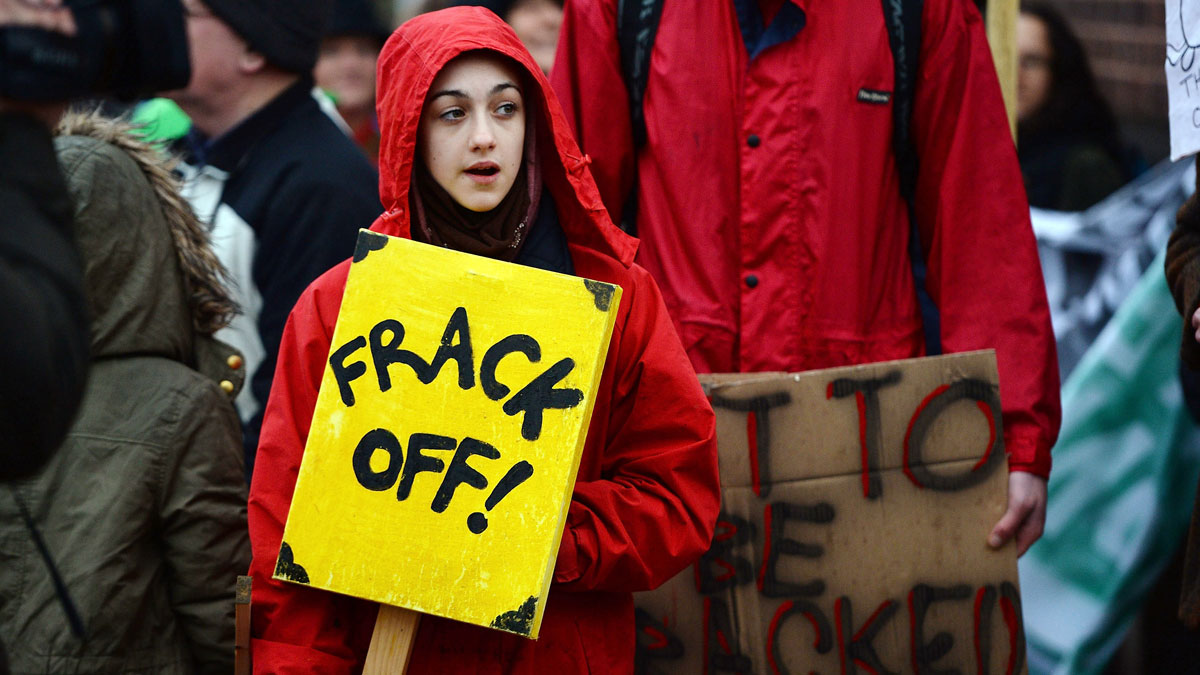 Anti-fracking protestors