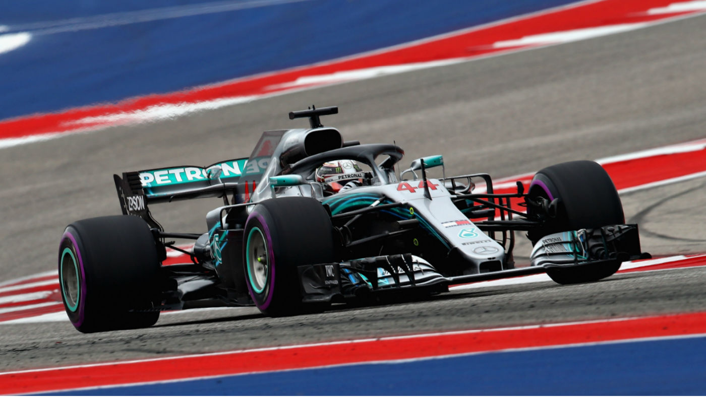 Mercedes driver Lewis Hamilton finished third at the 2018 F1 United States Grand Prix 