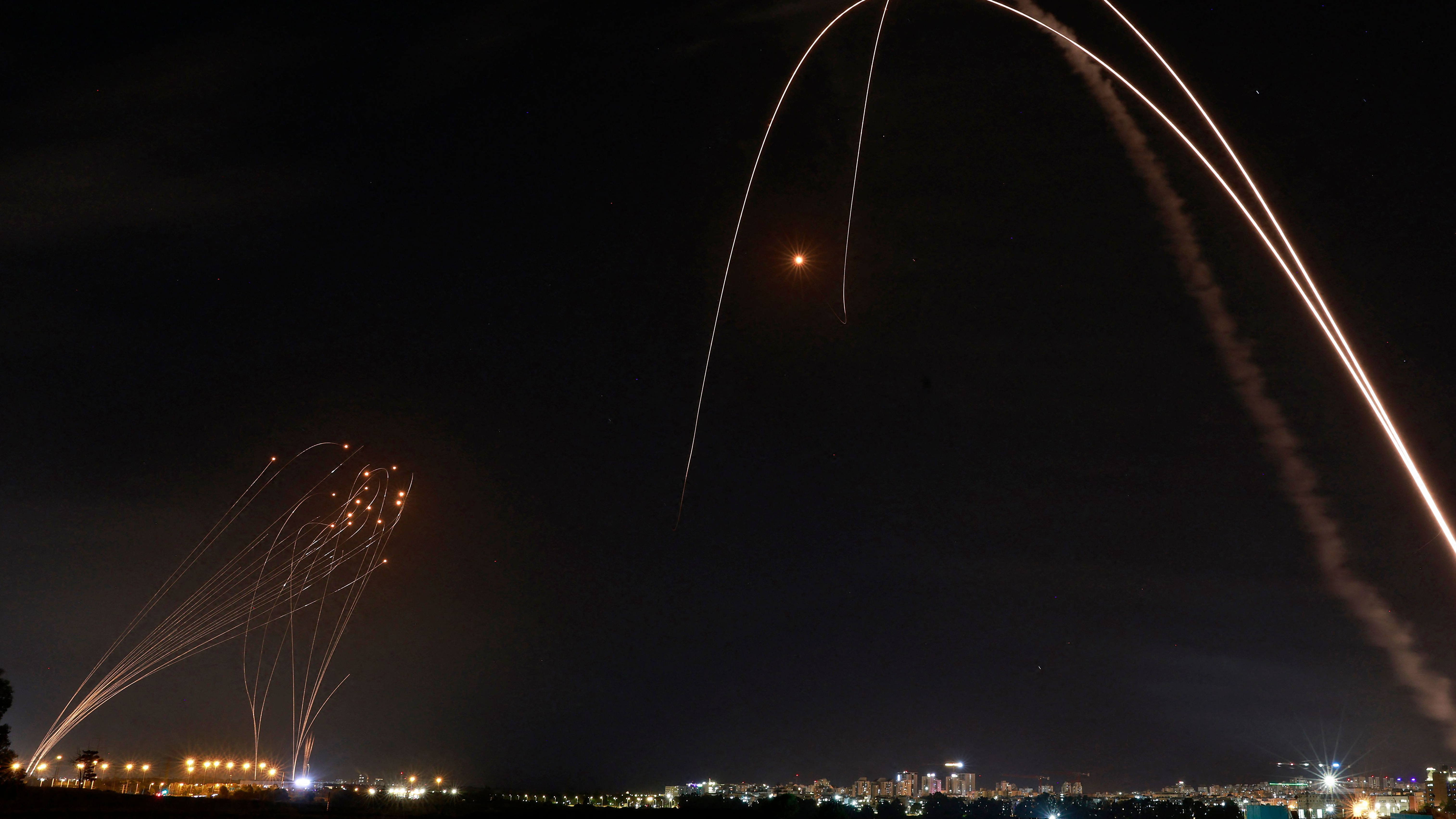 Israel’s ‘Iron Dome’ defence system is launched in response to rockets fired from Gaza