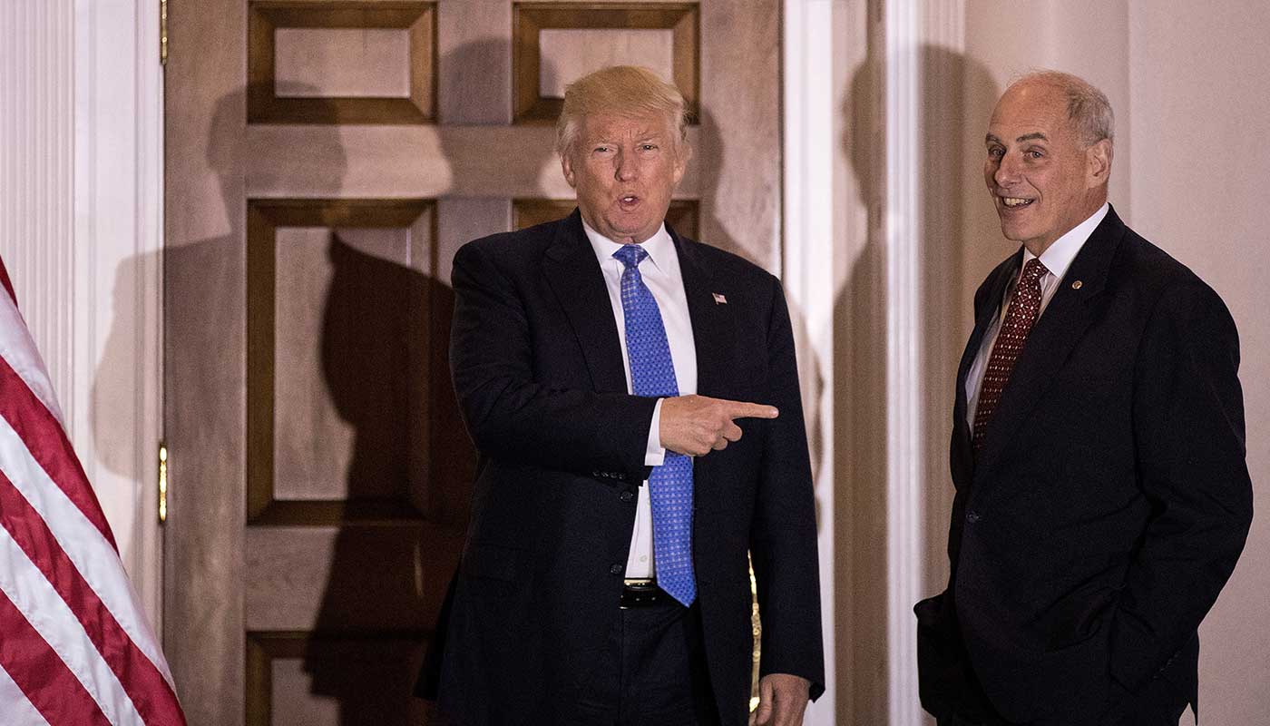 Donald Trump and outgoing White House Chief of Staff John Kelly