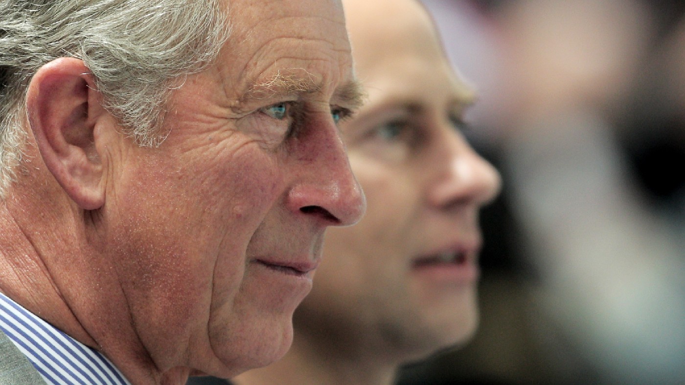 Prince Charles and Prince Edward looking into the distance