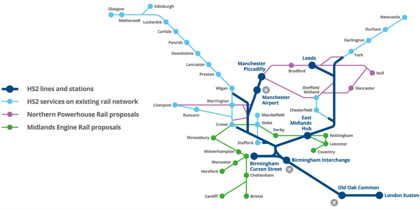 HS2 route map