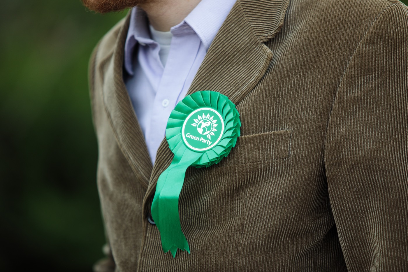 A Green Party rosette 
