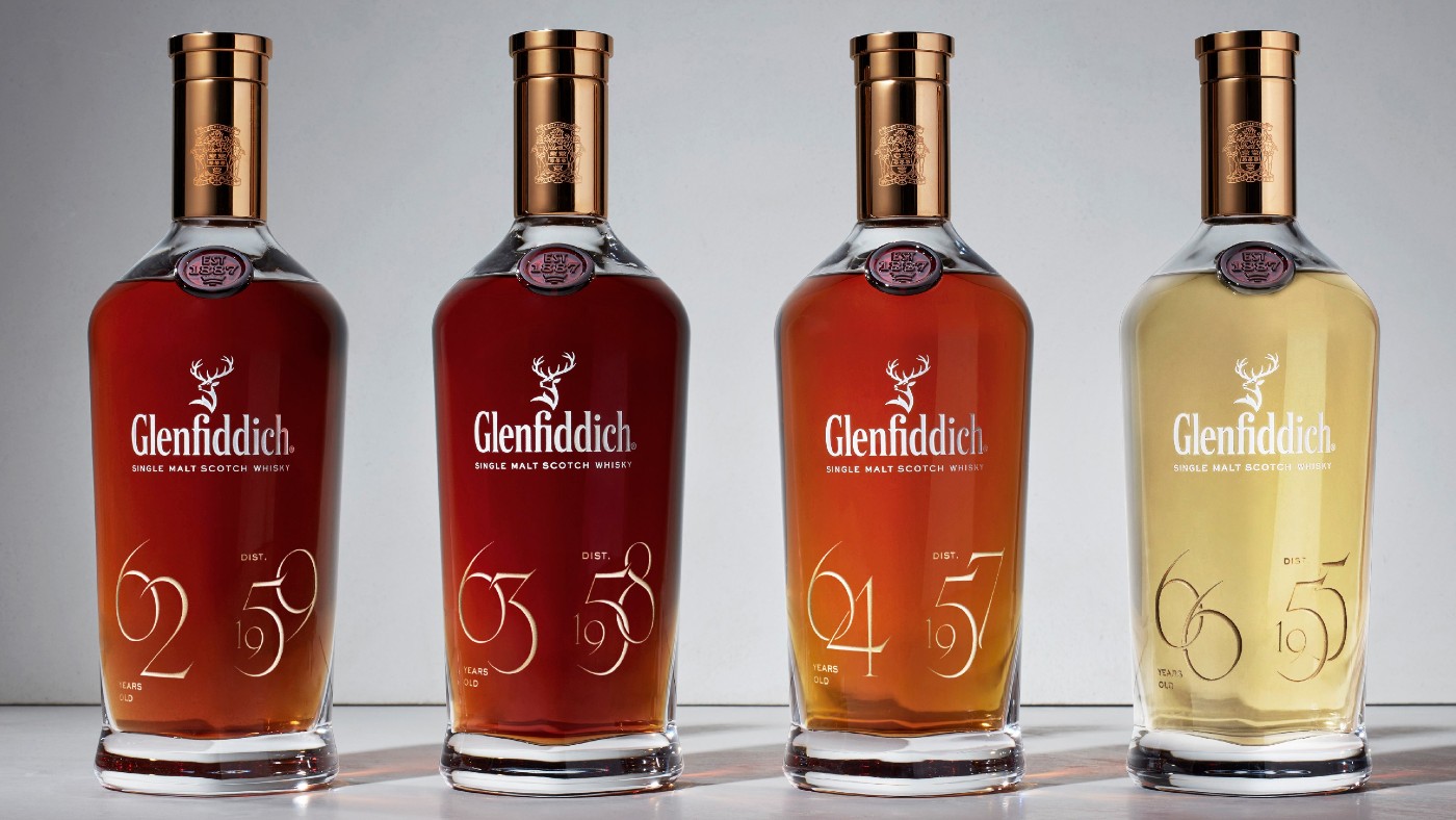 Four Glenfiddich bottles from the 1950s sold at auction for £1,037,500 