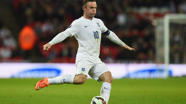 Wayne Rooney of England in action during the EURO 2016 Qualifier Group E match between England and Slovenia 