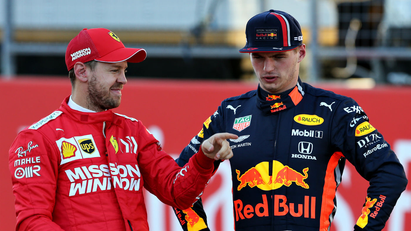 Ferrari driver Sebastian Vettel and Red Bull’s Max Verstappen 