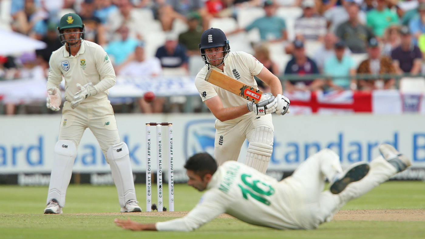 Dom Sibley hit 85 not out in England’s second innings against South Africa in Cape Town