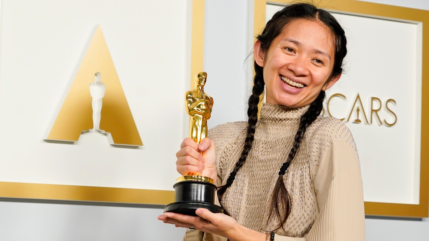 Nomadland director Chloe Zhao at the 2021 Oscars