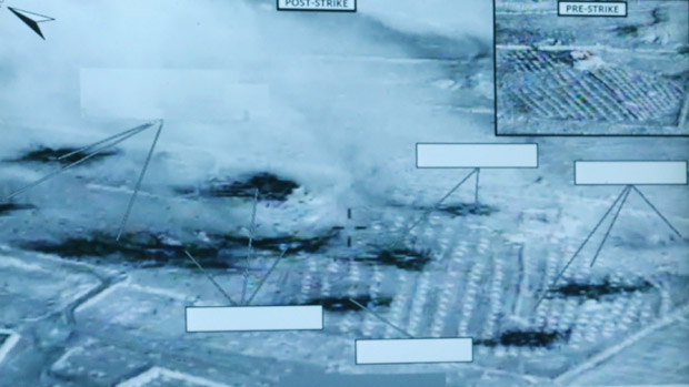 Pentagon image on US strikes in Syria