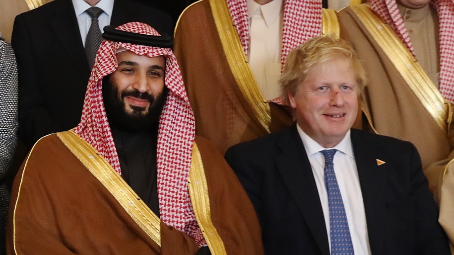 Mohammed bin Salman and Boris Johnson