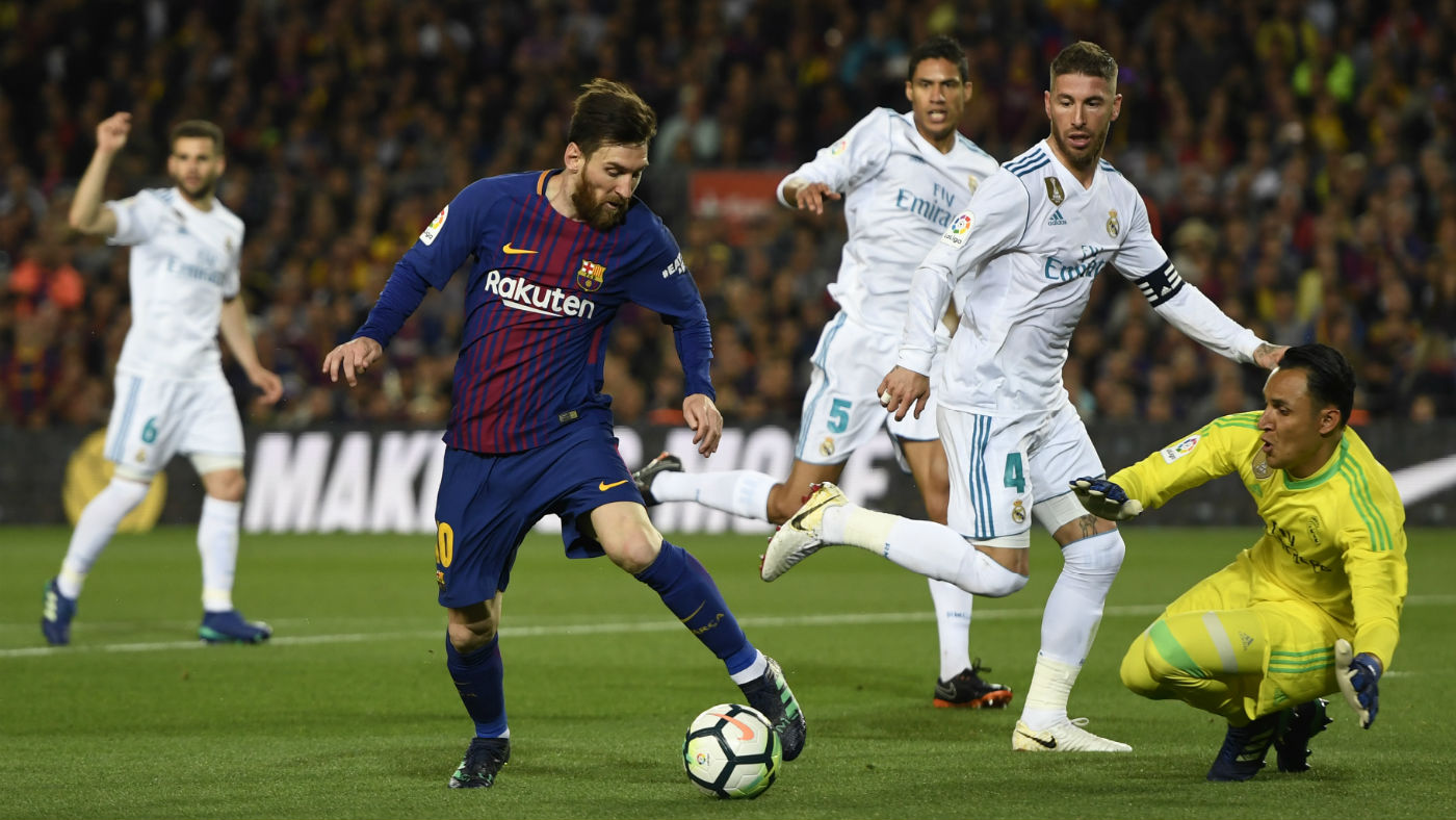 Barcelona’s Lionel Messi in action against Real Madrid in a La Liga match in May 2018 