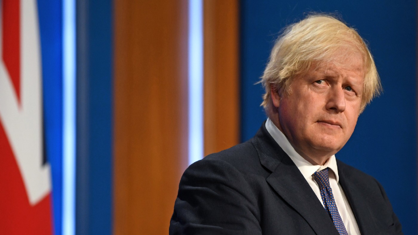 Boris Johnson looking at the camera