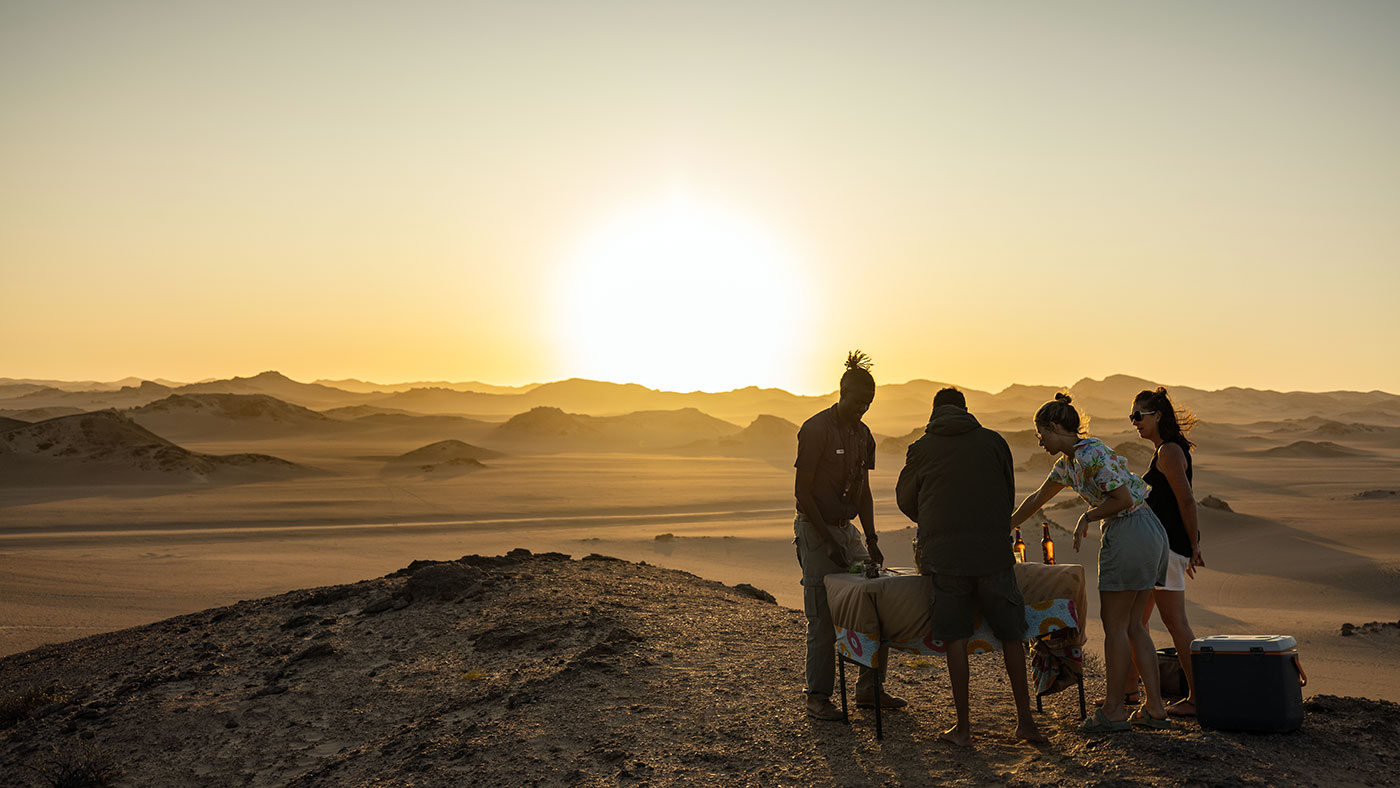 Sundowners at Little Kulala, Namibia