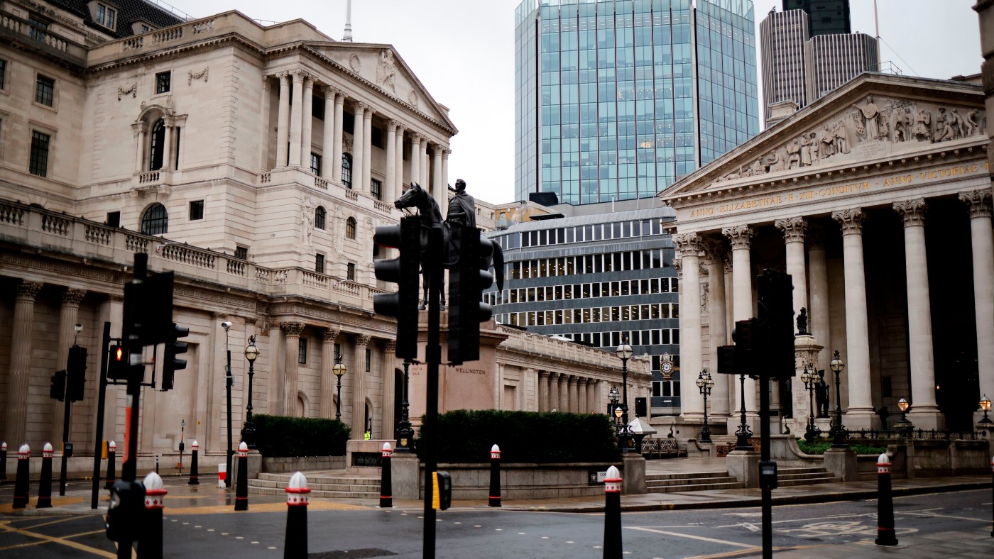 Bank of England and Royal Exchange in the City of London 